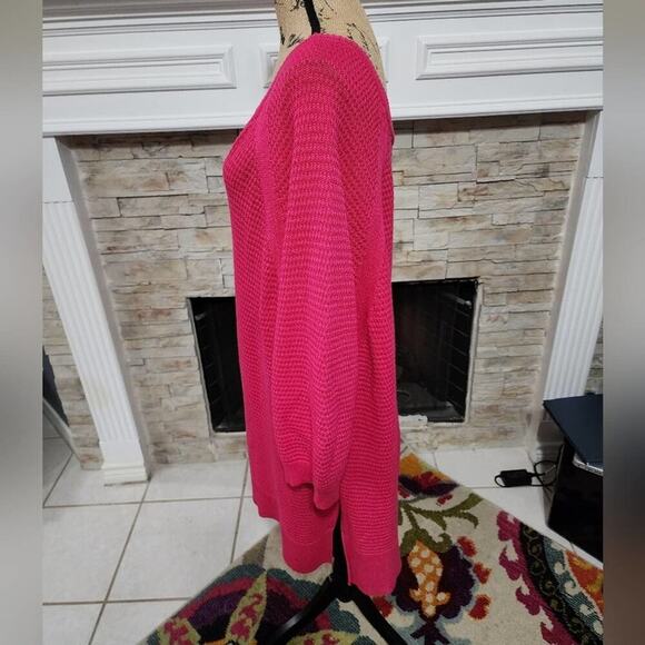 Lane Bryant hot pink tunic length button back sweater plus size 26 28 4X - Picture 4 of 6